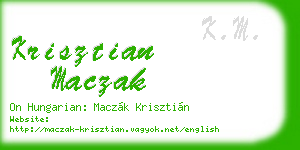 krisztian maczak business card