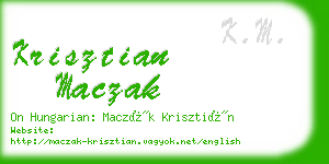 krisztian maczak business card